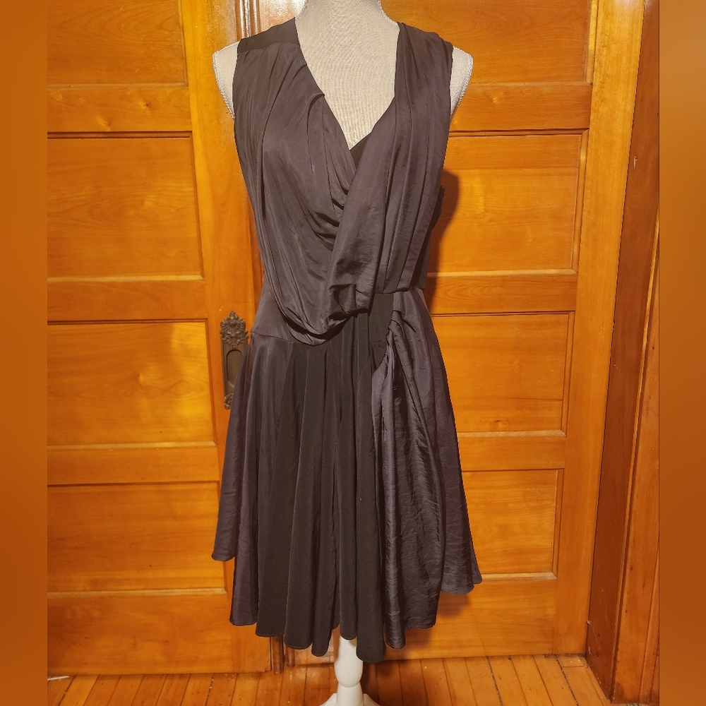 ALL SAINTS black gathered drapey dress